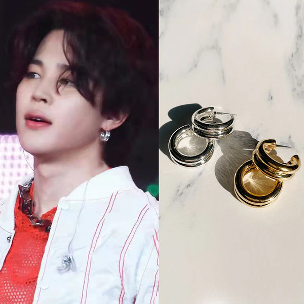 BTS X JIMIN Double Hooped Earrings